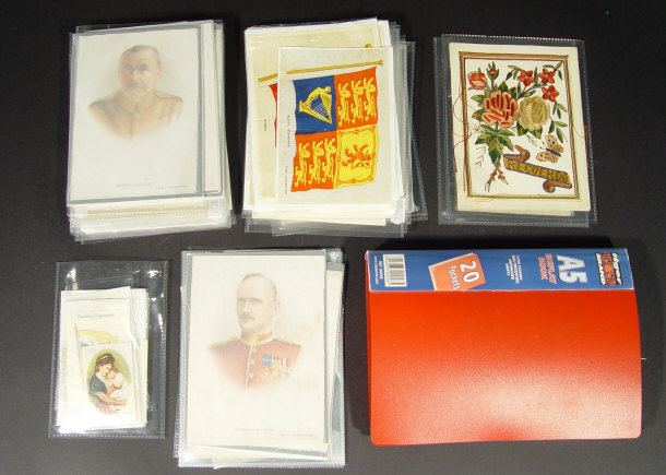 Appraisal: Large collection of mixed loose silk cards including military figures