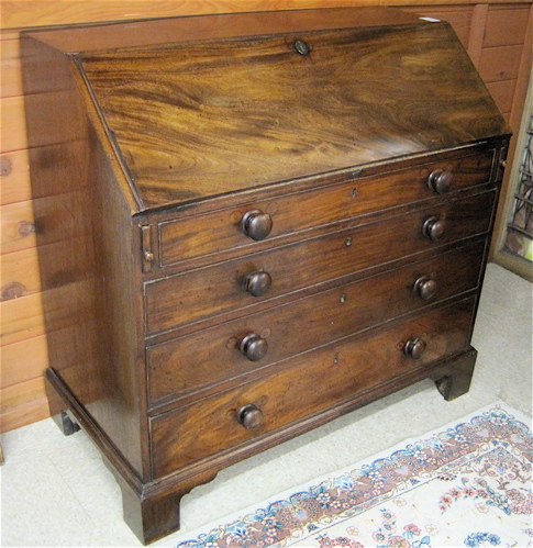 Appraisal: GEORGE III STYLE WALNUT SLANT-TOP SECRETARY Scottish th century the