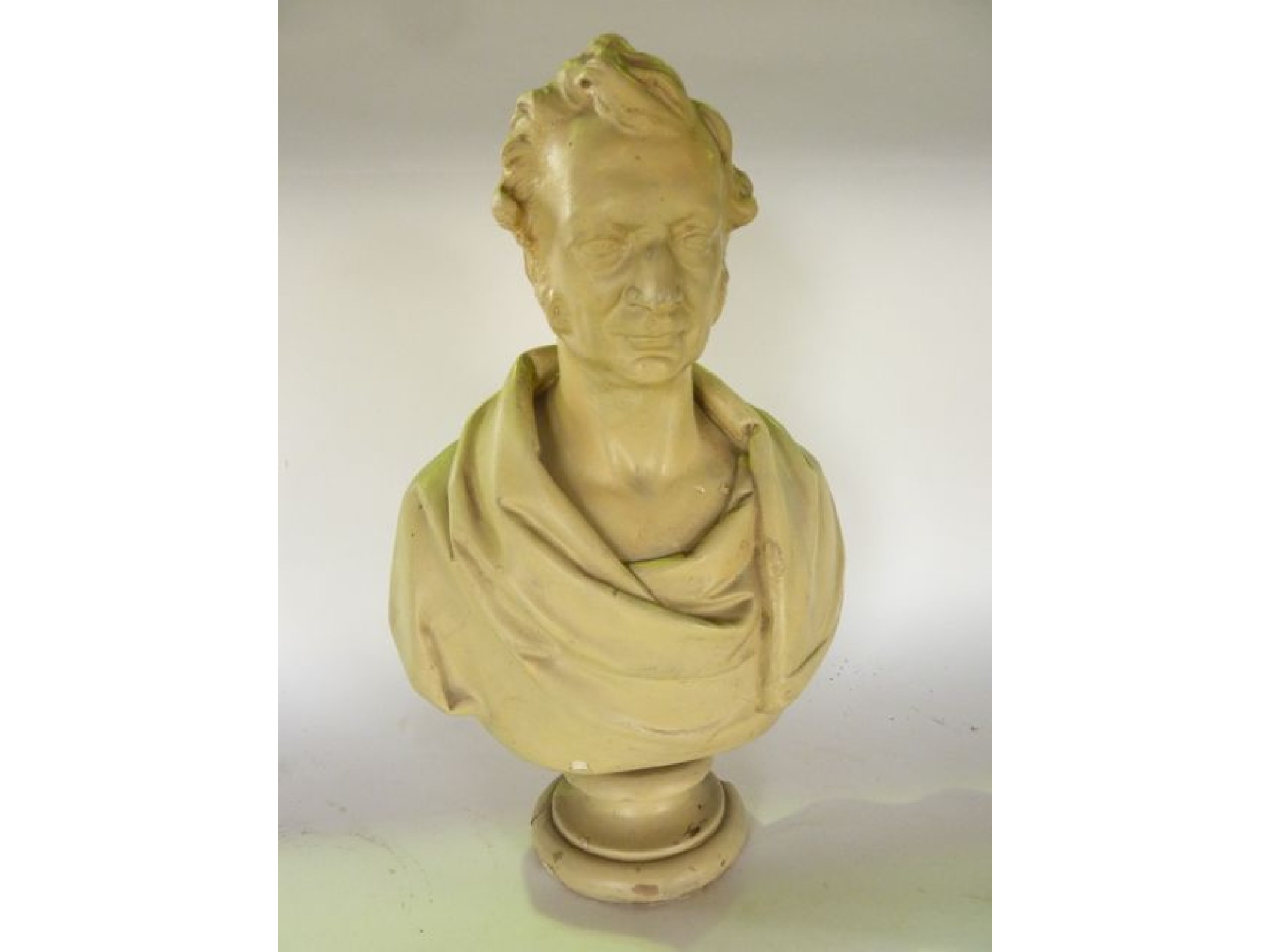 Appraisal: A th century plasterwork study of a gentleman's bust depicted