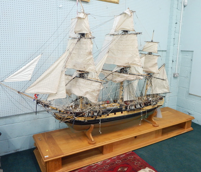 Appraisal: A large scale model of four masted ship fully ridged