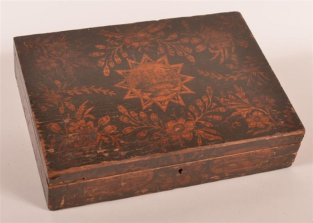 Appraisal: th C Japaned Dresser Box th C Japaned Dresser Box