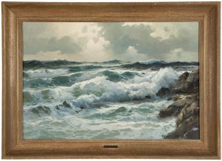 Appraisal: Alexander A Dzigurski ''Sunlit Sea'' seascape signed with conjoined initials