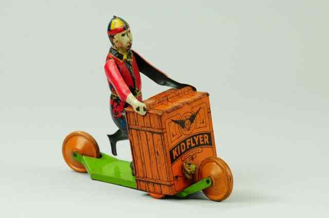 Appraisal: KID FLYER SCOOTER B R USA c lithographed tin toy