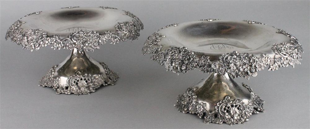 Appraisal: PAIR OF TIFFANY CO SILVER TAZZAE impressed marks ca with