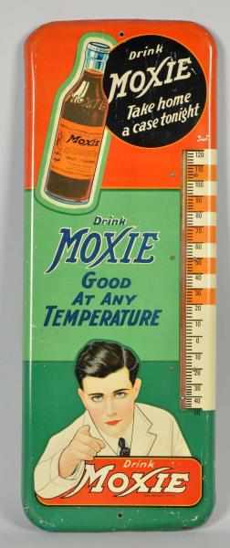 Appraisal: Tin Moxie Thermometer Circa s Clean and bright colors Some