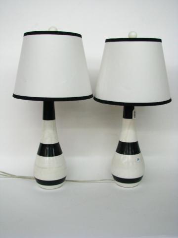 Appraisal: Pair of black and white marble table lamps approximately tall