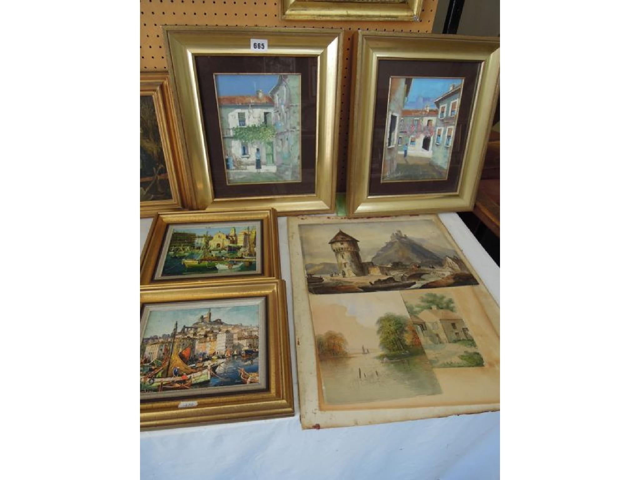 Appraisal: A pair of continental oil paintings of Italian street scenes