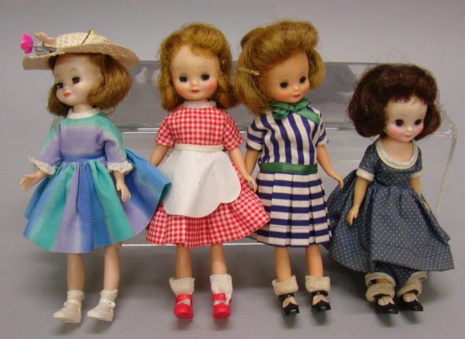 Appraisal: Lot of HP -on American Character dolls in dresses Brunette