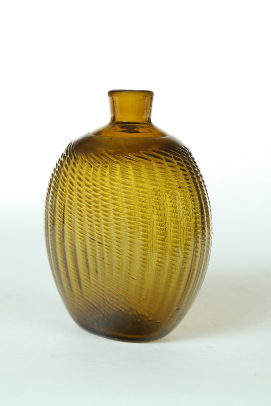 Appraisal: FLASK American st half th century glass Pitkin-type half-post flask