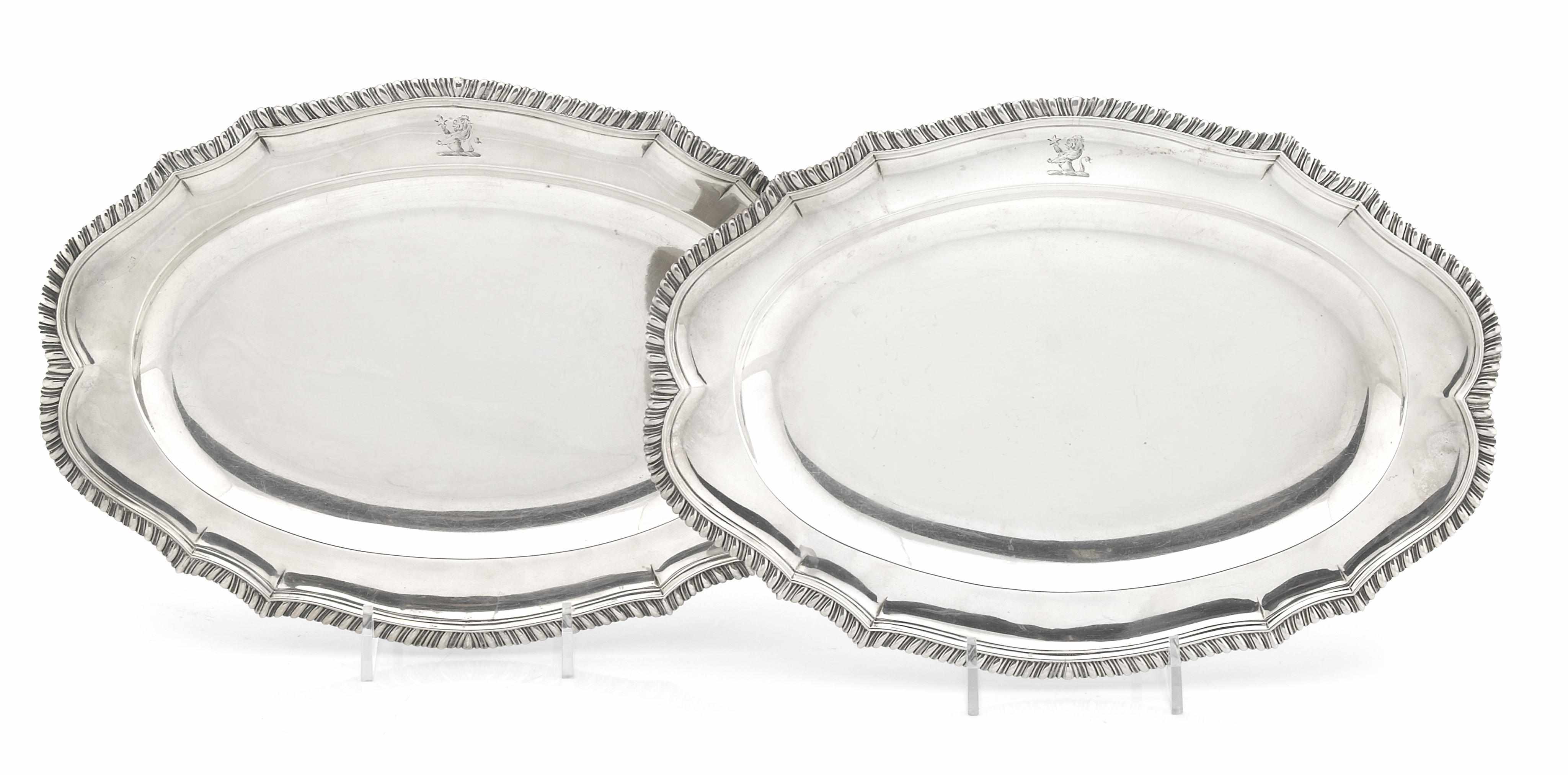 Appraisal: A pair of George III sterling silver oval sauce boat