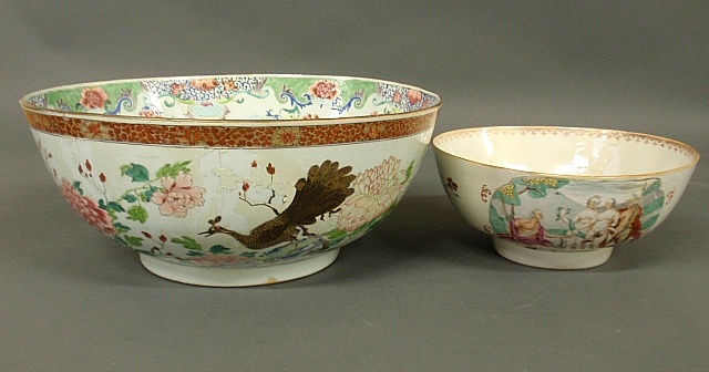 Appraisal: - Two Chinese export porcelain Famille Rose bowls th c