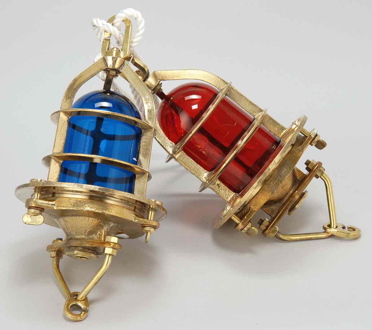 Appraisal: PAIR OF ROYAL NAVY CONVOY LIGHTS With brass cages One