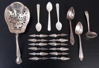 Appraisal: Sterling Silver Serving Accessories Collection Great vintage collection of nineteen