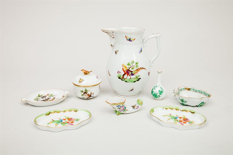 Appraisal: Group of Herend Porcelain Table Articles Comprising a pitcher covered