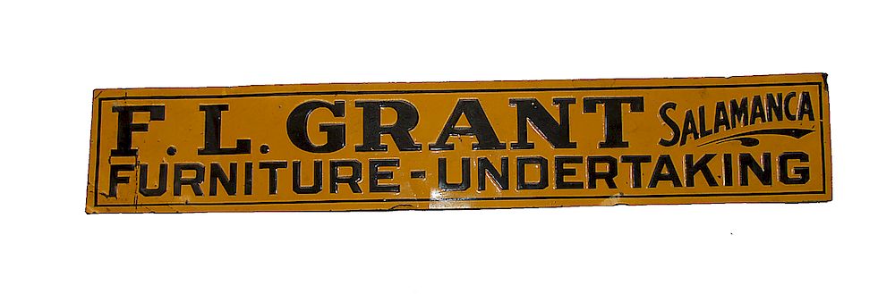 Appraisal: F L Grant Undertaker Tin Sign F L Grant Undertaker