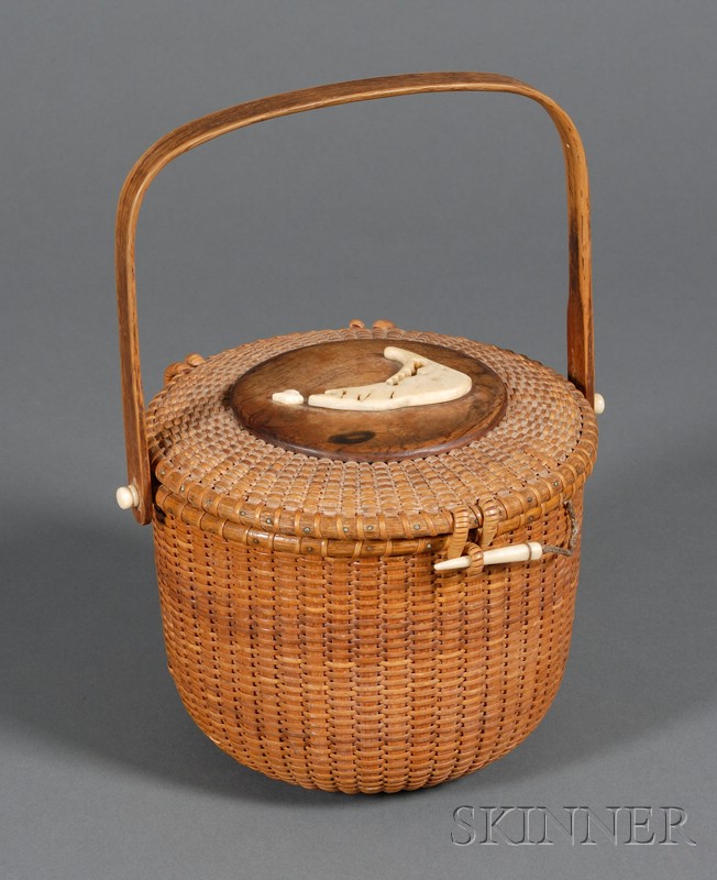 Appraisal: Nantucket Friendship Basket Purse Sherwin P Boyer mid- th century