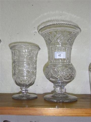 Appraisal: A HEAVY CUT GLASS CELERY VASE with hobnail decoration and