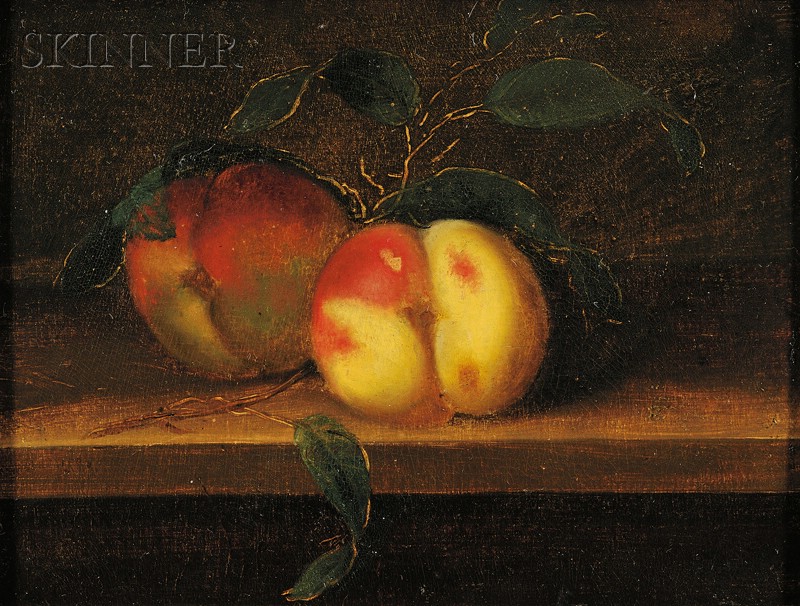 Appraisal: Arnoud Wydeveld American - Two Peaches Unsigned artist inscribed on