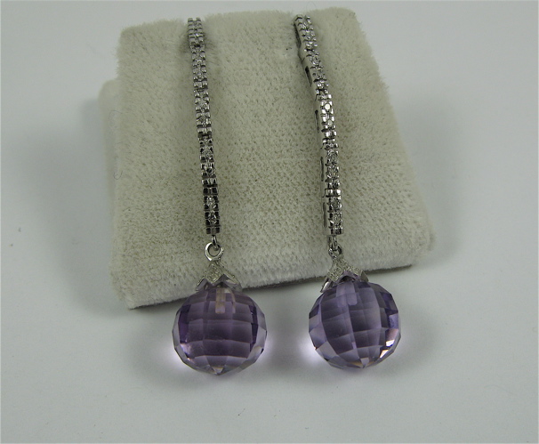 Appraisal: PAIR OF BLUE AMETHYST AND K WHITE GOLD EARRINGS each