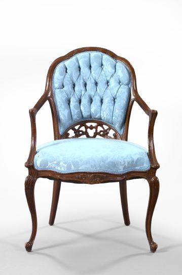 Appraisal: Continental Carved Mahogany Fauteuil early th century in the Art