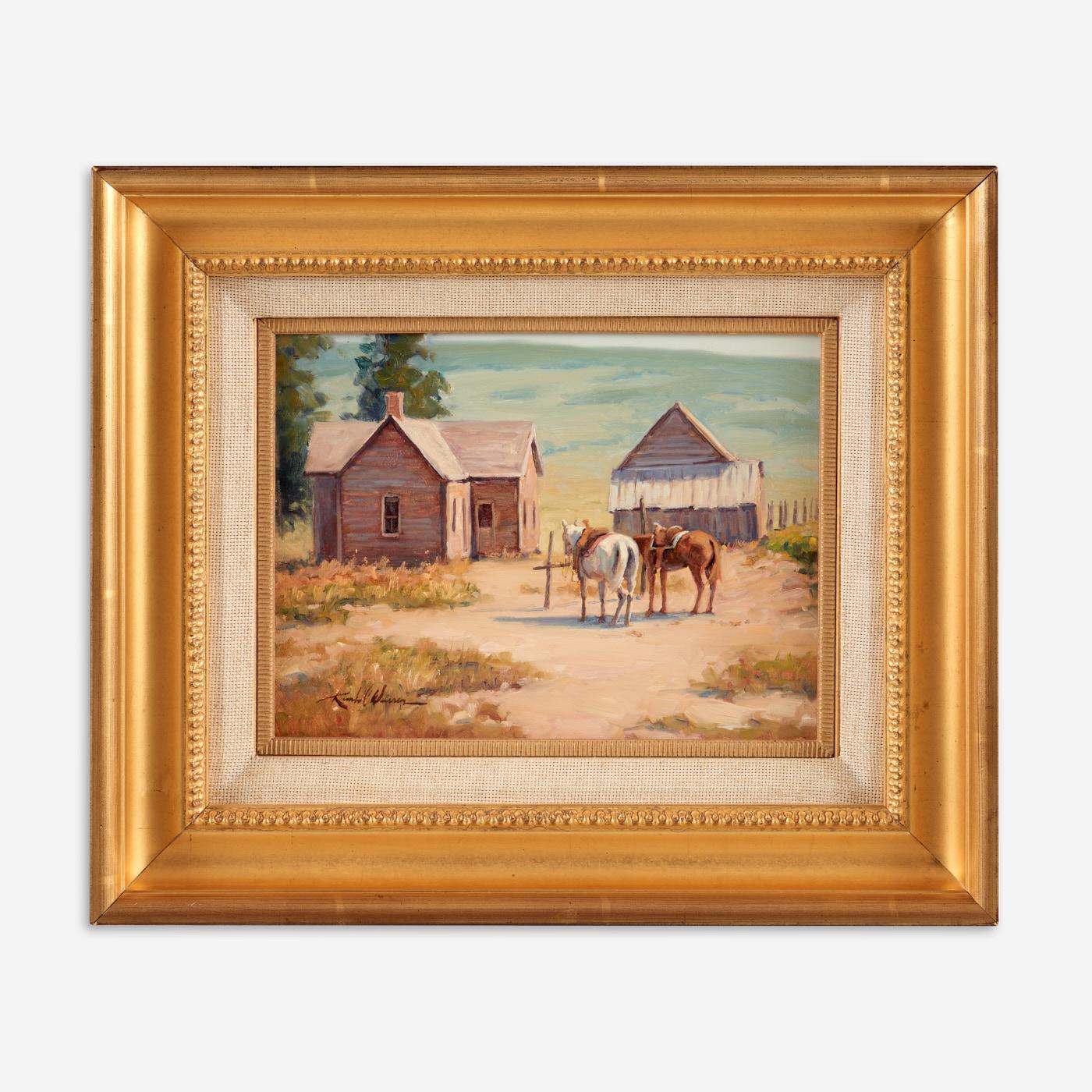 Appraisal: KIMBAL WARREN OLD RANCH HOME OIL ON BOARD Kimbal Warren