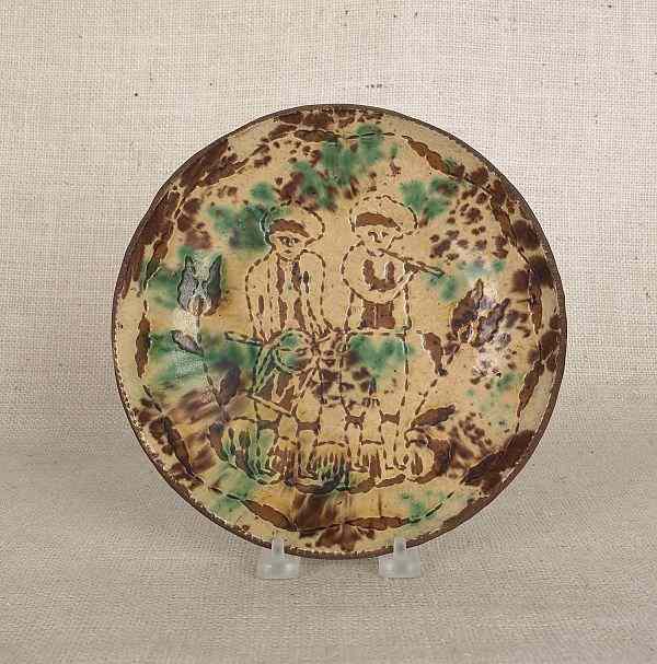 Appraisal: Jacob Medinger Montgomery County Pennsylvania - sgraffito redware pie plate