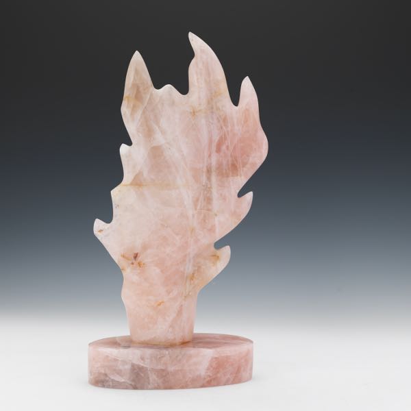 Appraisal: ROBERT WINSLOW AMERICAN B x x Abstract pink quartz sculpture