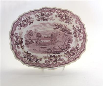 Appraisal: Historical purple transferware platter job and john jackson burslem circa