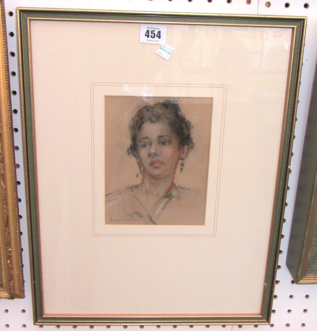 Appraisal: Mary Remington - Portrait study of a lady pastel signed