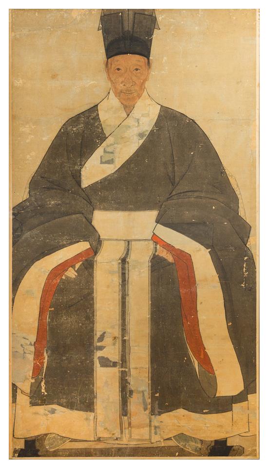 Appraisal: Sale Lot A Korean Portrait of an Official the figure