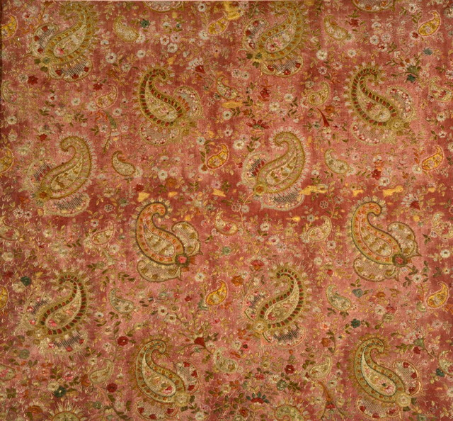 Appraisal: A KASHMIRI TEXTILE PANEL decorated peacock feather botehs within a