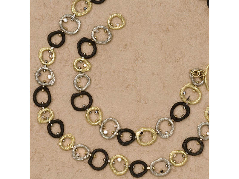 Appraisal: SARAH GRAHAM NECKLACE AND BRACELET k white and yellow gold