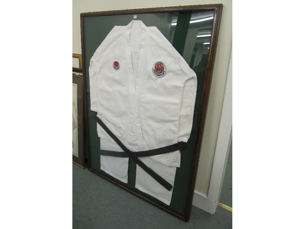 Appraisal: Japanese karate suit in display case