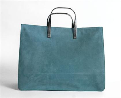 Appraisal: Ralph Lauren suede tote bag and matching shoes contemporary Vibrant