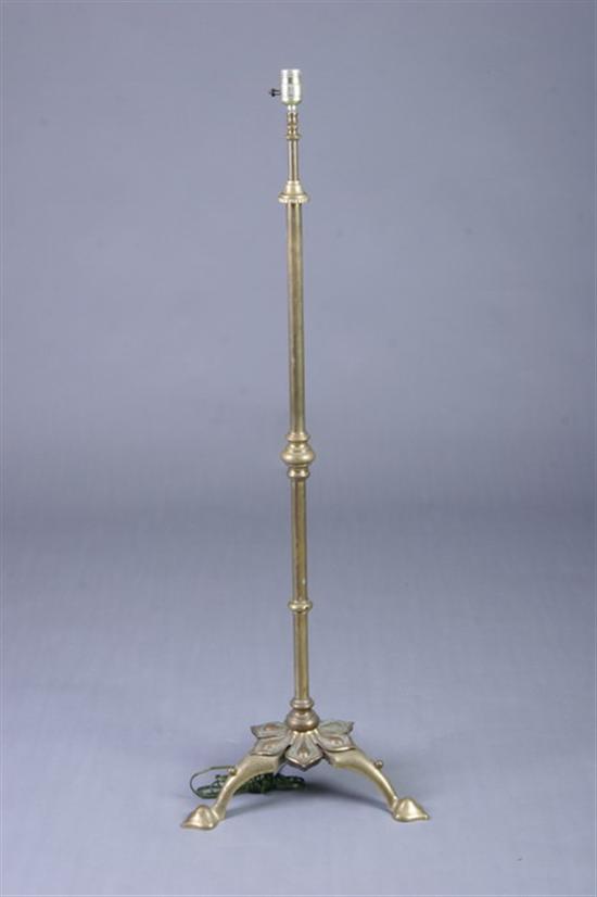 Appraisal: BRASS FLOOR LAMP On a tripod base - in tall