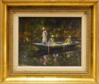 Appraisal: ENGLAND TH CENTURY An Impressionist oil on artist board painting