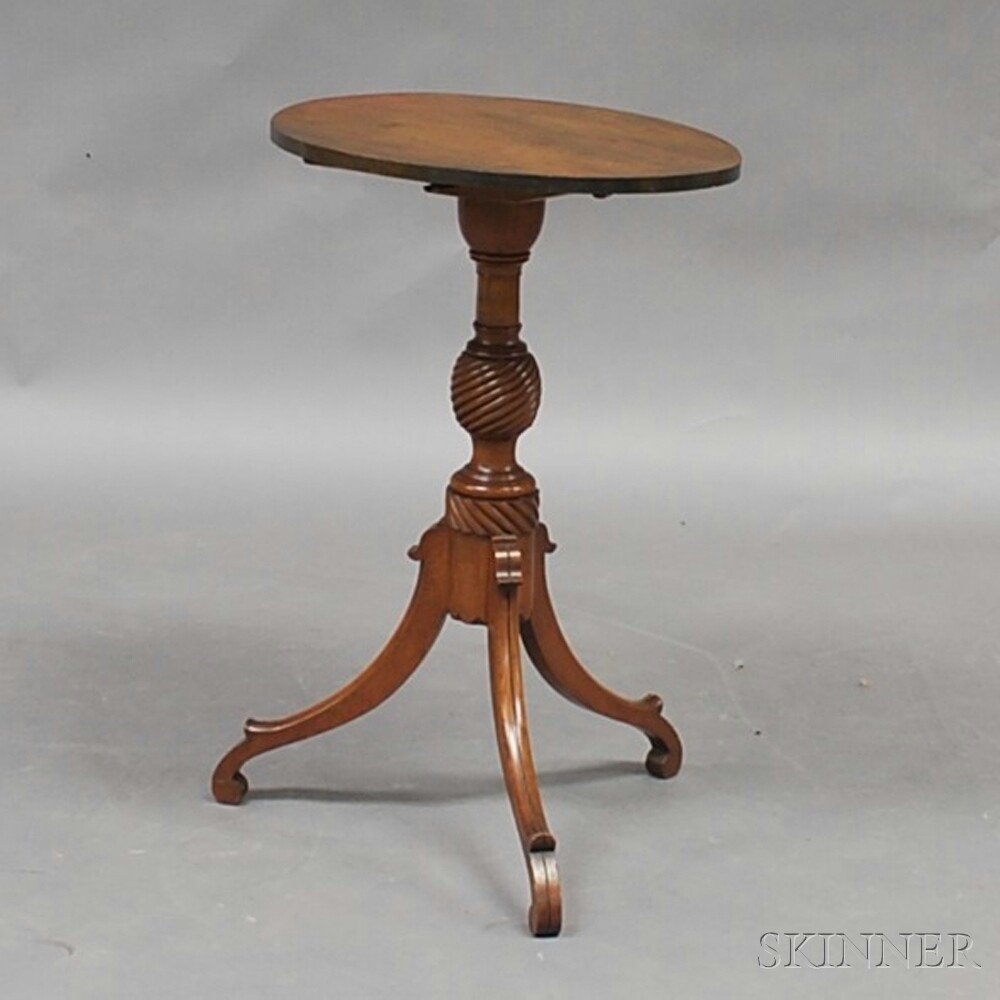 Appraisal: Classical Cherry Tilt-top Candlestand probably Connecticut or Massachusetts c the