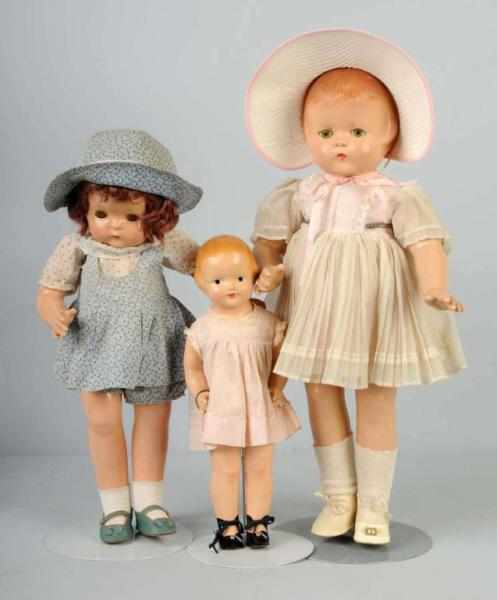 Appraisal: Lot of Effanbee Composition Dolls Description Baby Dainty with cloth