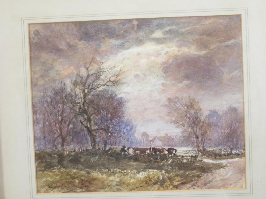 Appraisal: JOHN KEELEY At Hall Green signed watercolour x in and