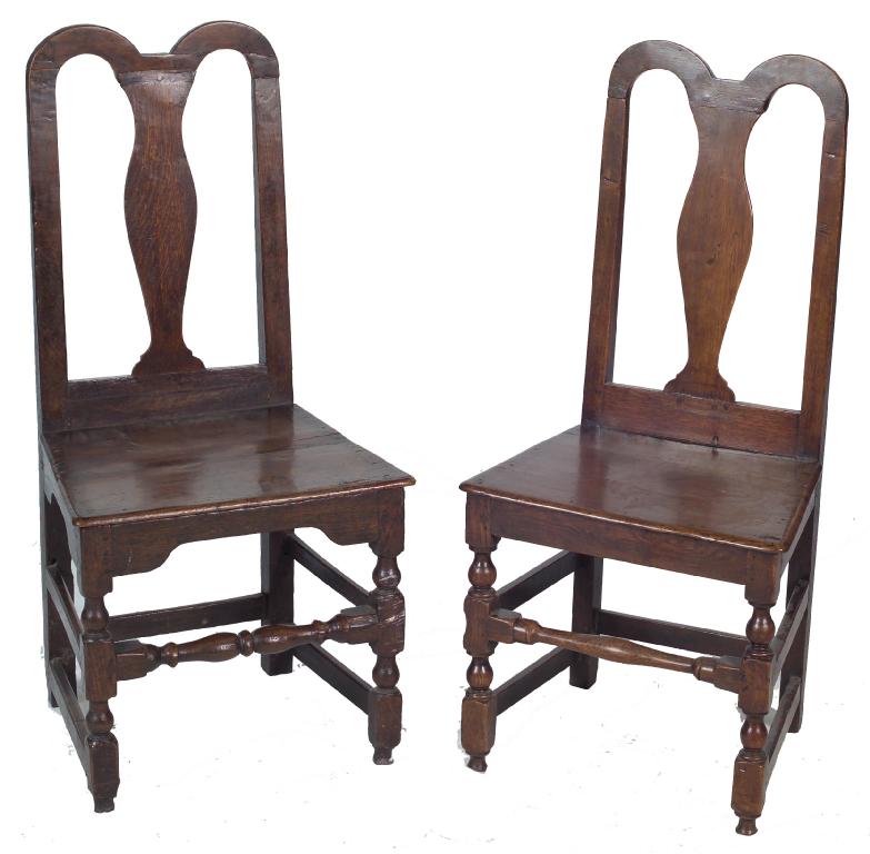 Appraisal: SET OF SIX th CENTURY OAK COUNTRY DINING CHAIRS each