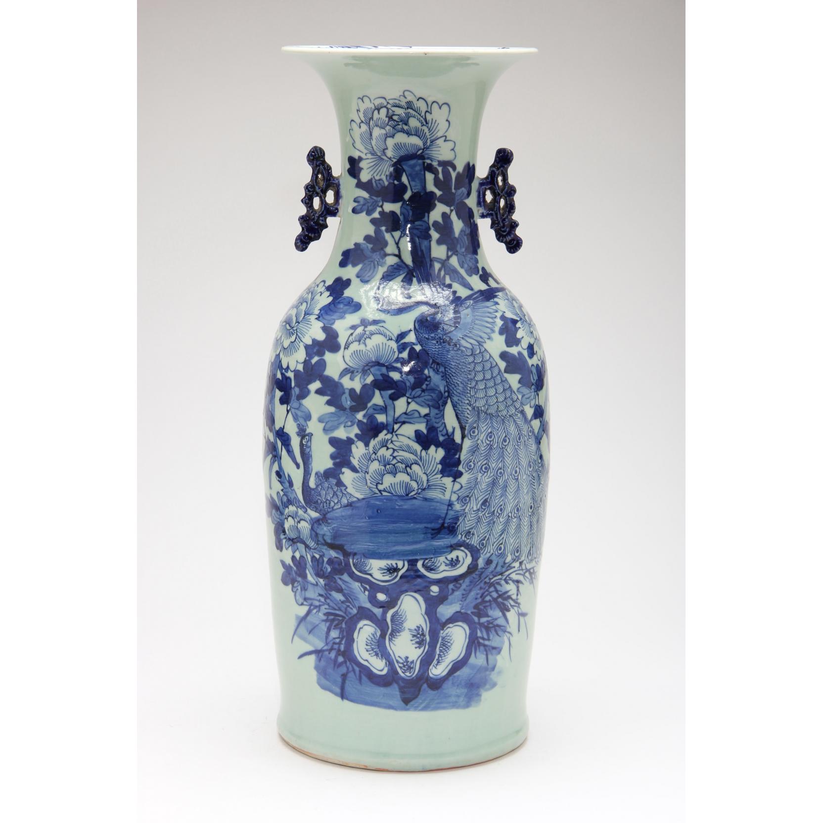 Appraisal: Chinese Blue Underglaze Vase th century with ornate blue painted