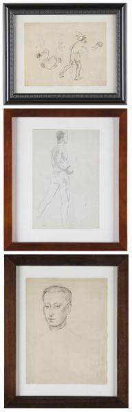 Appraisal: Edmund Quincy MA - Drawings as follows Head of a