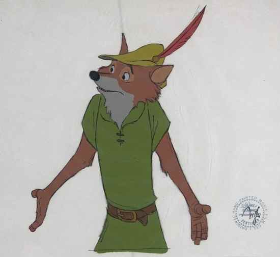 Appraisal: Walt Disney Productions - Robin Hood original hand painted cel