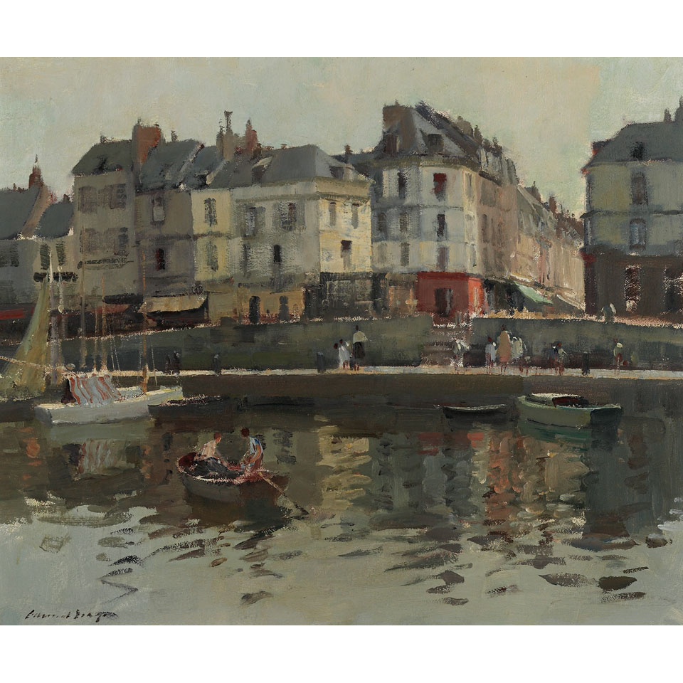 Appraisal: Edward Seago - British THE BASIN - HONFLEUR Oil on