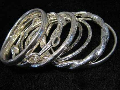 Appraisal: Group of sterling silver bangles IppolitaEight pieces