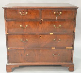 Appraisal: George III mahogany chest having two short drawers over three