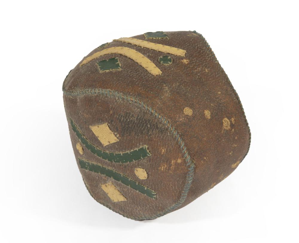 Appraisal: Inuit Embellished Seal Skin Game Ball St Lawrence Island h