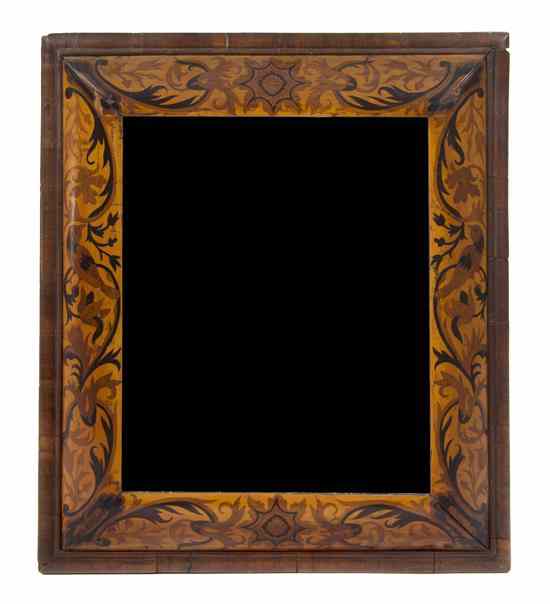 Appraisal: A Northern European Marquetry Mirror the rectangular beveled plate within