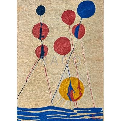 Appraisal: AFTER ALEXANDER CALDER - BON ART Maguey fiber tapestry Balloons