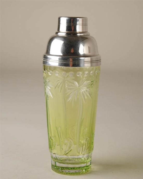 Appraisal: A William Yeoward Alexis Cocktail Shaker in pale green glass